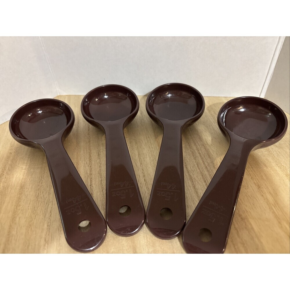 Lot of 4 Carlisle 492201 Measure Miser 1.5 Oz. Portion Control Spoon 44ml Brown